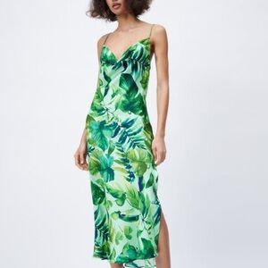 Zara printed satin dress